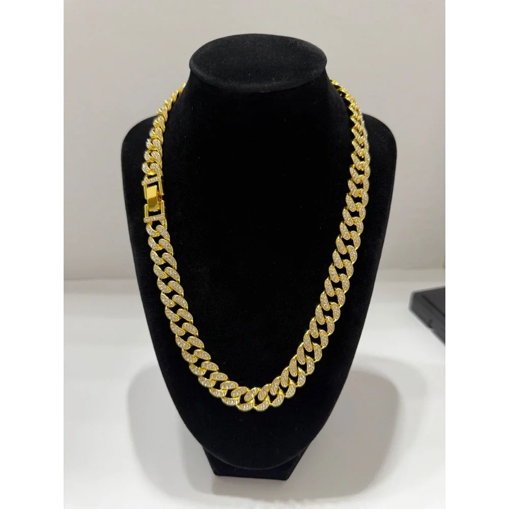 cuban chain iced out vvscz over stainless 20inch 12.5mm